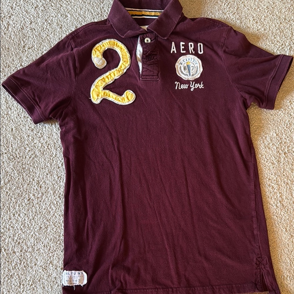 Aeropostale Burgundy Polo Shirt